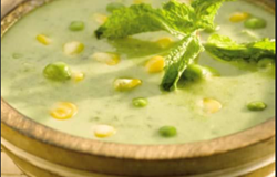 Minty Green Pea and Corn Soup Recipe